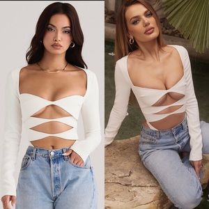 COPY - New House of CB Danica Bodysuit White Cutouts L+